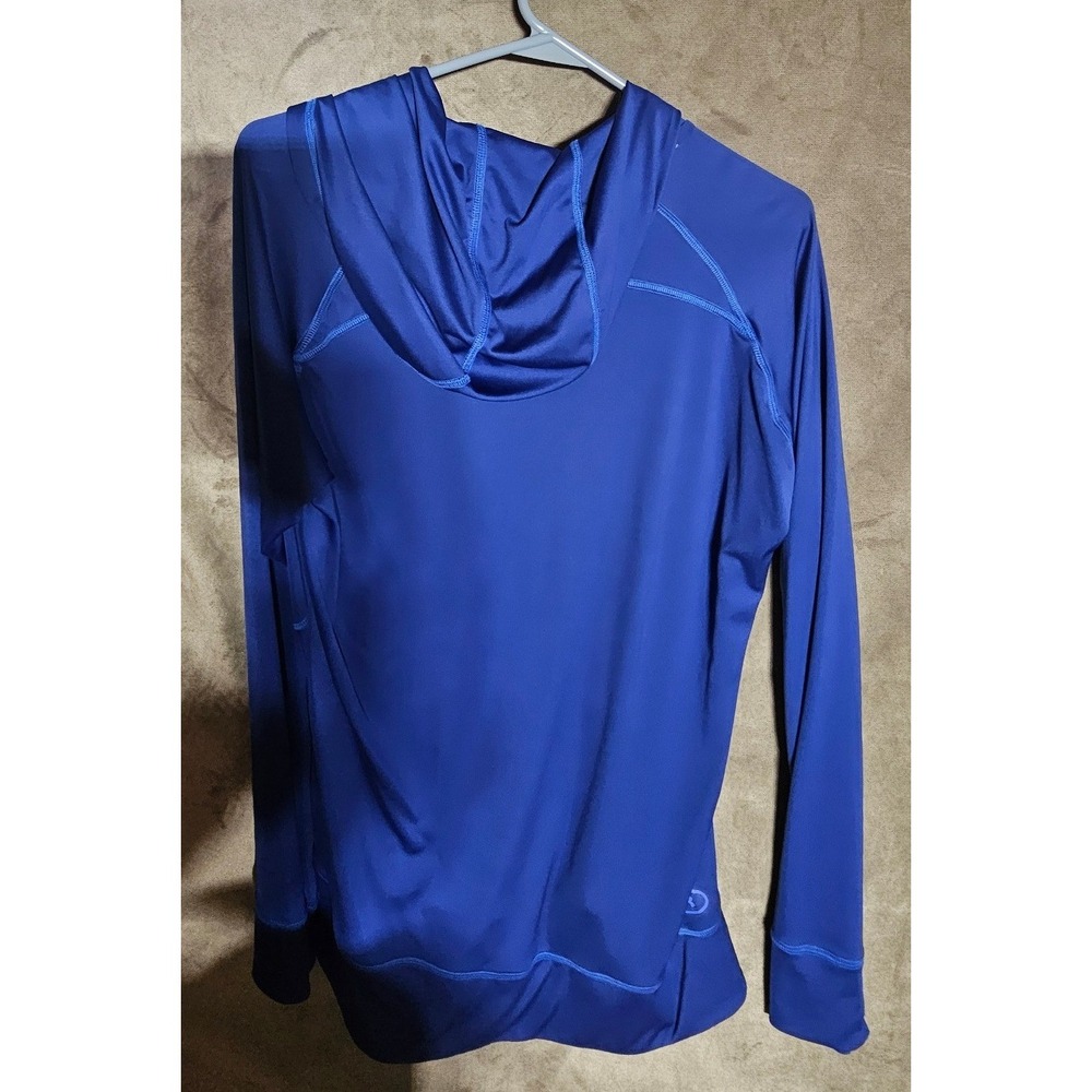 Under Armour HeatGear Green Hoodie Womens XL Royal Blue Semi-Fitted Activewear - Picture 2 of 7